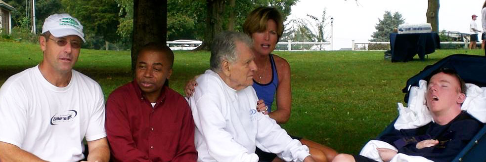 Jack, Jean and Brian Kelley with Augusto Odone, father of Lorenzo Odone, and Oumouri Hassane, Lorenzo Odone's former caregiver